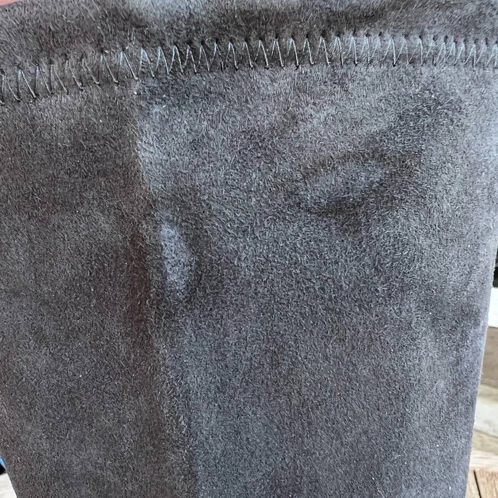 Stuart Weitzman Lowland Suede Over The Knee Boots Size 7.5M Gray Stretch Spain